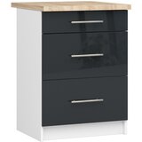 AKORD OLIWIA S60 Kabinet 3SZ + BELA / GRAFITNI GLOS Vrh, (21713592) | Shoptok.si