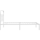  Metalni okvir za krevet s uzglavljem bijeli 100x190 cm | shoptok.hr