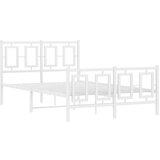  The Living Store Kovinski posteljni okvir z vzglavjem in vznožjem bel 120x200 cm - Posteljni Okvir, (21497657) | Shoptok.si