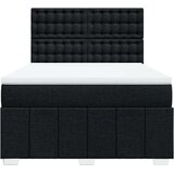 vidaXL Krevet s oprugama i madracem crni 160x200 cm od tkanine | shoptok.hr