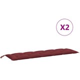  Jastuci za vrtnu klupu 2 kom Crvena vina 180x50x7 cm tkanina | shoptok.hr