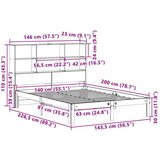 vidaXL Krevet s regalom za knjige bez madraca 140x200 cm od borovine | shoptok.hr