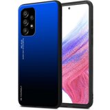  Ohišje je združljivo z Samsung Galaxy A53 5G in modra - črna - Dvobarvni zaščitni pokrov iz silikona TPU in hrbtna stran iz kaljenega stekla, (20860688) | Shoptok.si