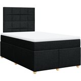 vidaXL Krevet box spring s madracem crni 120 x 190 cm od tkanine Cijene