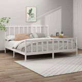  Posteljni okvir bel iz trdne borovine 200x200 cm, (20685054) | Shoptok.si