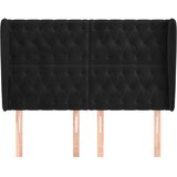 Uzglavlje s ušima crno 163x23x118/128 cm baršunasto | shoptok.hr