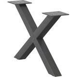  Noge za klubsko mizico v obliki črke X 2 kosa antracitne 60 x (30-31) cm jeklo, (22123525) | Shoptok.si