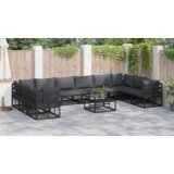 vidaXL Sjedeća garnitura za vrt 11 pcs Crna 70 x 70 x 32 cm Aluminij | shoptok.hr