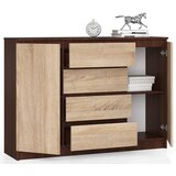 AKORD Komoda, 2 Vrata In 4 Predali, Wenge/Hrast Sonoma, (5000332362) | Shoptok.si