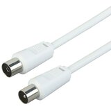 SCHWAIGER Priključni kabel za antenu (5 m, Bijele boje, 75 dB, IEC utikač, IEC utičnica) | shoptok.hr