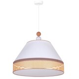  Duolla - Luster na sajli AVIGNON 1xE27/15W/230V prečnik 60 cm bela/ratan | Eponuda.com