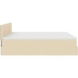 vidaXL Otomanski posteljni okvir z vzmetnicami krem 160x200 cm blago, (21610636) | Shoptok.si