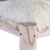 vidaXL Barski stolček pravo kozje usnje in trdna tikovina, (20700352) | Shoptok.si