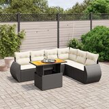 vidaXL 7-dijelni set vrtnih sofa od poliratana s jastucima crni | shoptok.hr