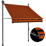 vidaXL Ročno zložljiva tenda z LED lučmi 150 cm oranžna in rjava Cene