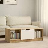 Furnova Klubska mizica bela in sonoma hrast 102x50x36 cm konstr. les, (21915222) Cene