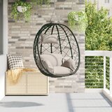vidaXL Vješena jaja stolica bez stalka Taupe Poli Rattan | shoptok.hr