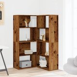  Kutni regal za knjige s 4 razine staro drvo 85x85x140cm drveni | shoptok.hr