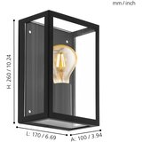 Eglo 31778-LED RGBW prigušiva spoljašnja zidna lampa ALAMONTE-Z LED/4,9W/230V IP44 crna | Eponuda.com