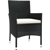 vidaXL Vrtni stoli z blazinami 2 kosa črni poli ratan (samo za VB/IE/FI/NO) | Shoptok.si
