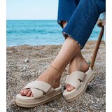 Gemre Beige platform strap slides Juko | shoptok.hr