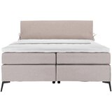 Hom`in postelja boxspring 140 cm x 200 cm , tekstil svetlo siva, bež | Shoptok.si