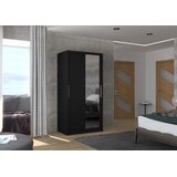 ADRK Drsna omara z ogledalom BAROS, 100 cm - ČRNA | Shoptok.si