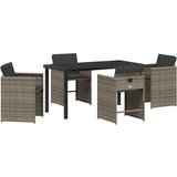  Set vrtnog blagovaonskog stola s jastučićima siva poli ratan | shoptok.hr