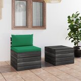 The Living Store Vrtna garnitura iz palet 2-delna z blazinami trdna borovina - Vrtna Sedežna Garnitura, (21476901) | Shoptok.si