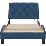  Posteljni okvir z LED brez vzmetnice Modra 90x200 cm Tkanina, (22053618) | Shoptok.si