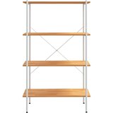 Police s 4 razine bijele i boja hrasta 80 x 40 x 130 cm | Eponuda.com