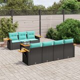  8-dijelni set vrtnih sofa od poliratana s jastucima crni | shoptok.hr