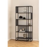 Actona Črn regal v kamnitem dekorju 85x185 cm Strington – | Shoptok.si