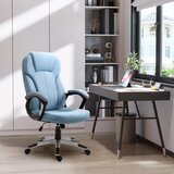  Uredska okretna stolica ergonomska podesiva svijetloplavi lan 66x75x110-120 cm | shoptok.hr