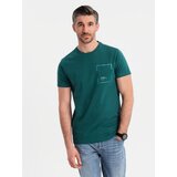 Ombre Men's cotton t-shirt with pocket - marine | Shoptok.si