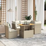 vidaXL 5-dijelni vrtni set sofa s jastucima bež od poliratana | shoptok.hr