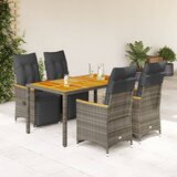 vidaXL 5-dijelni vrtni bistro set od poliratana s jastucima sivi | shoptok.hr