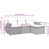  4-dijelni set vrtnih sofa od poliratana s jastucima sivi | shoptok.hr