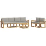  Set vanjskih sofa 7 kom. Bijela i svjetlosiva Poliester Smeđa 59 x 59 x 37 cm | shoptok.hr