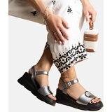 Gemre Graphite wedge sandals in eco-leather Maddison | ePonuda.com