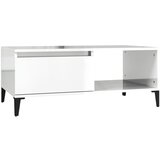 Maison Chic Klubska mizica - kavna mizica - Nizka mizica visok sijaj bela 90x50x36,5 cm inženirski les, (21752849) | Shoptok.si