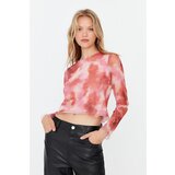 Trendyol Multi Color Crop Tulle Knitted Blouse Cene