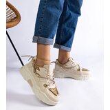 Gemre Beige women's sneakers with glitter Agar | Shoptok.si
