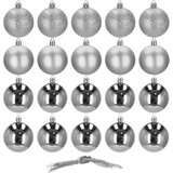  Set Božićnih kuglica 4 cm, srebrne - 20 komada | shoptok.hr