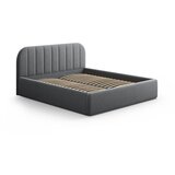 Windsor & Co Sofas Siva oblazinjena zakonska postelja s prostorom za shranjevanje z letvenim dnom 140x200 cm Juno – | Shoptok.si
