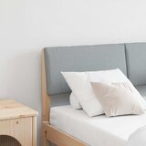 vidaXL Tapecirano vzglavje Svetlo siva 120 cm Masivno borovo les | Shoptok.si