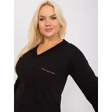 Fashionhunters Women's black cotton blouse plus size
