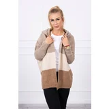 Kesi Tri-color hooded sweater cappuccino+beige+brown