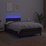  Box spring postelja z vzmetnico LED črna 120x200cm umetno usnje, (20726121) | Shoptok.si