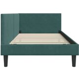 vidaXL Kotna postelja Temno zelena 90 x 190 cm Samet in sodobno leseno | Shoptok.si